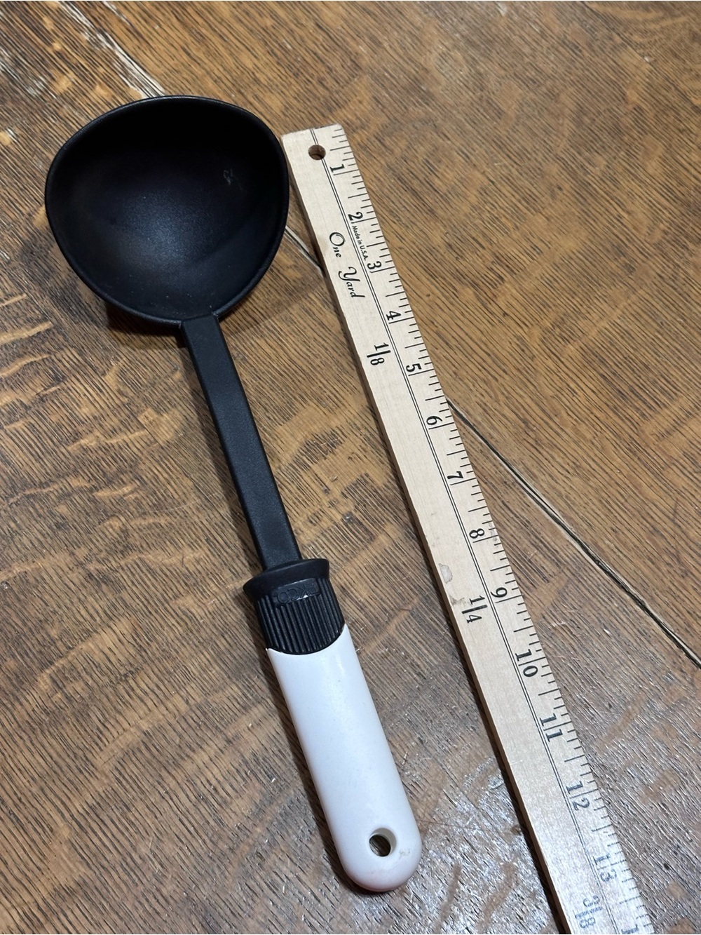 Black and White Nylon Ladle with Comfortable Grip Handle